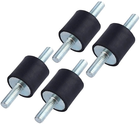 Blocco Silenzioso M6 - Antirumore - Gomma - Demper Rumori - Adatto per compressori d'aria - 4 pezzi per artigiani
