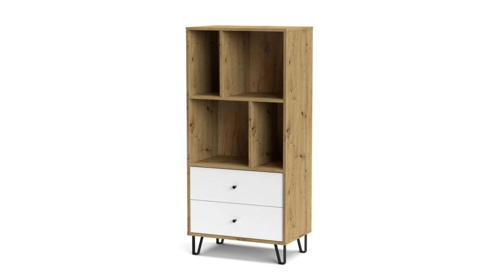 KIT MOBILE BOLLO 2 CASSETTI BO7 CM. 63X40X135 ROVERE ARTISAN/BIANCO