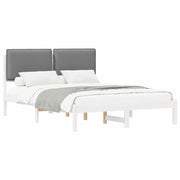 Letto matrimoniale | Letto per adulti | Letto con Testiera Rivestita Grigio chiaro 140 x 200 cm