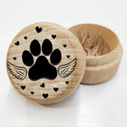 Cassa di ricordo in legno - Contenitore di ricordo per animali domestici - Ricordo per gatto/cane - Afdrukkasten per zampe e capelli - Sostenibile - Dimensioni: 3,6 cm alto, 5 cm di diametro - Cassa di ricordo