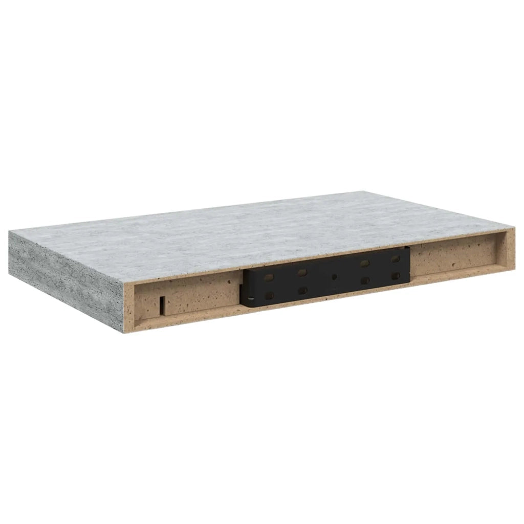 Scaffali a Parete 2 pz Grigio Cemento 40x23,5x3,8 cm in MDF 326592