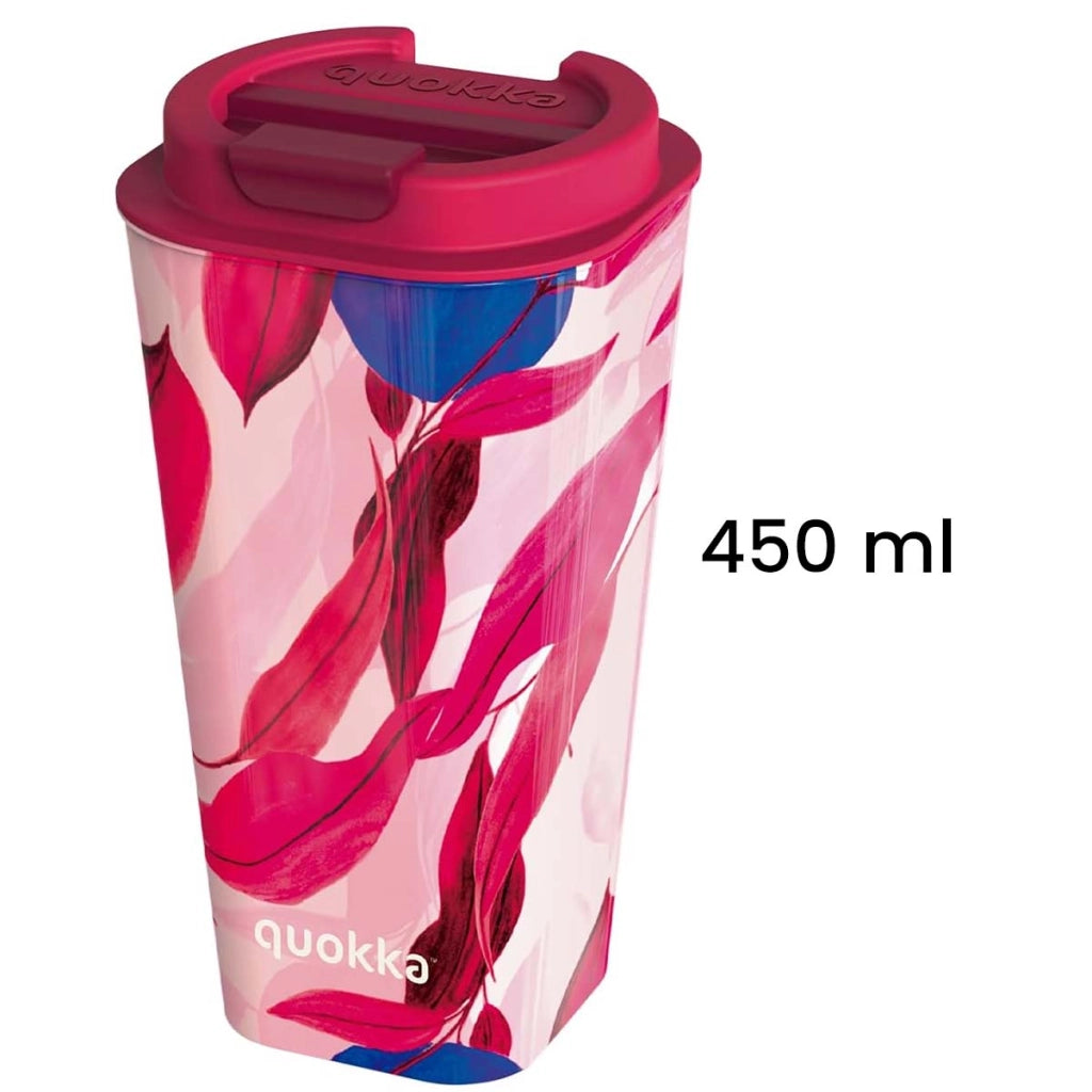 Bicchiere Termico 450ml Doppia Parete Antifuoriuscita Ermetico senza BPA Rosa Quokka
