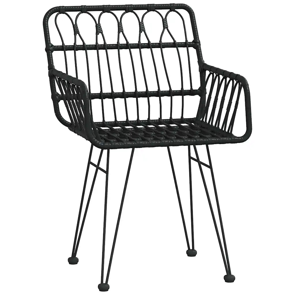 Set da Pranzo per Giardino 3 pcs Nero