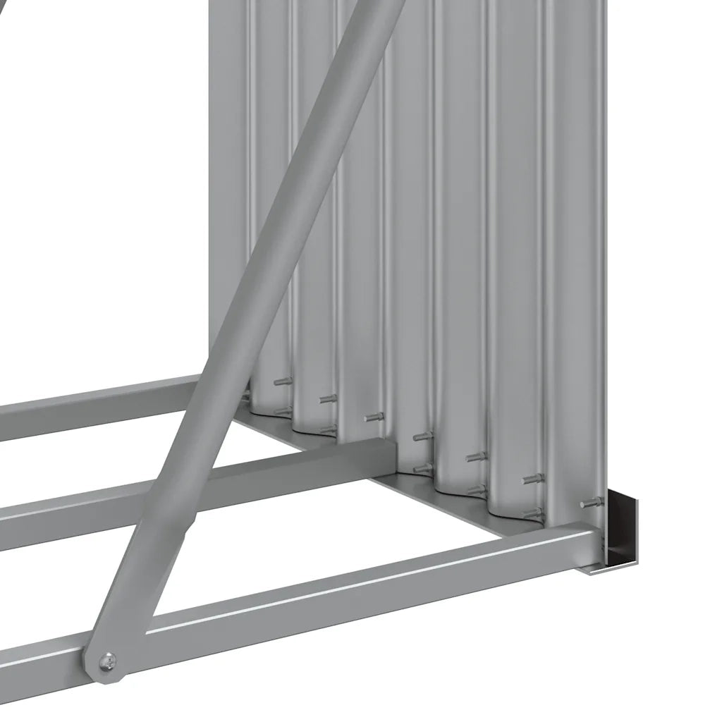 Portaceppi Grigio Chiaro 180x45x100 cm in Acciaio Zincato 364554