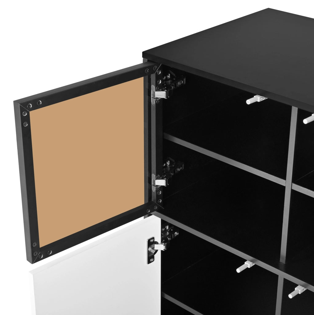 Credenza con illuminazione LED, 6 ante e 14 vani