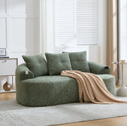 Divano 2 posti 164x92x60 cm verde in chenille; seduta extra profonda
