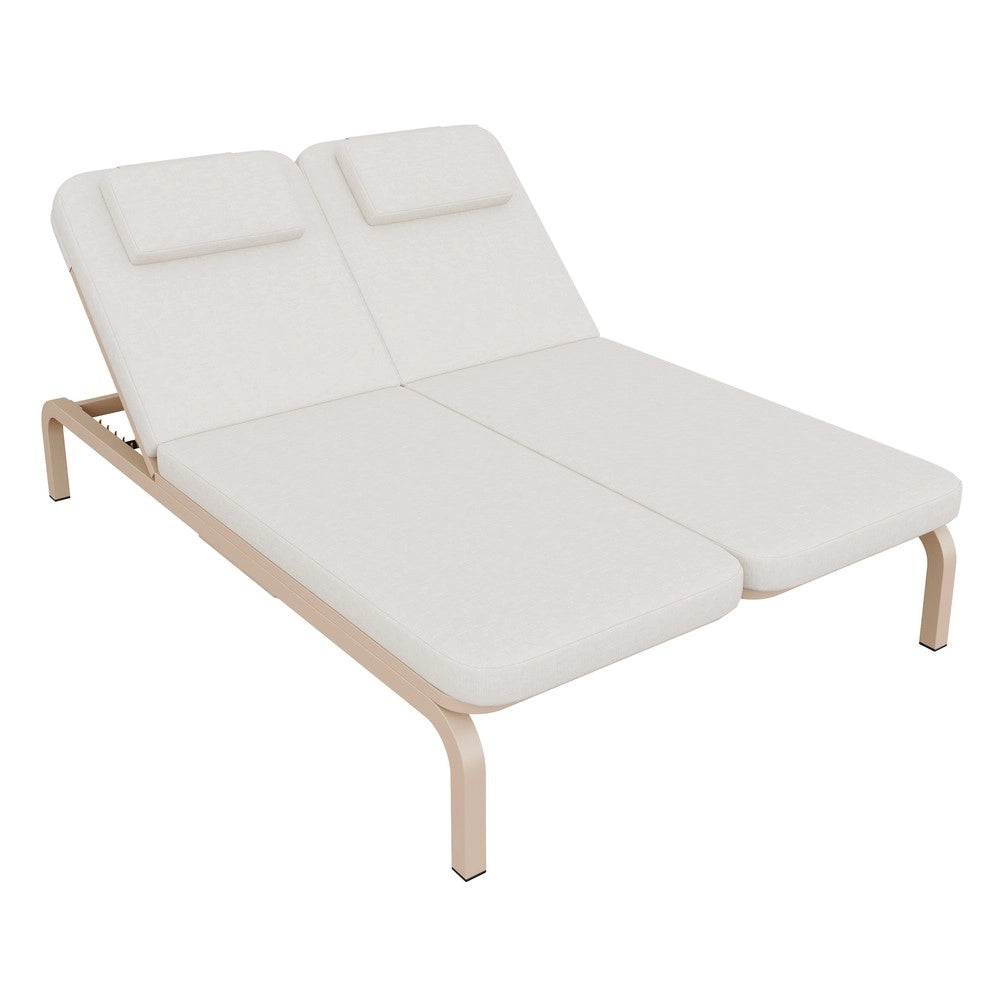 Lettino Prendisole da Giardino con Tavolo e Poggiatesta ¨C Xylo ¨C Beige