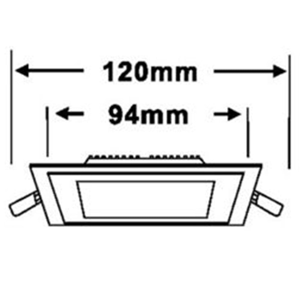 Trade Shop - Pannello Led Slim Quadrato Incasso Cornice Vetro 12w Cct 3000k 4000k 6500k P125e-q3c -