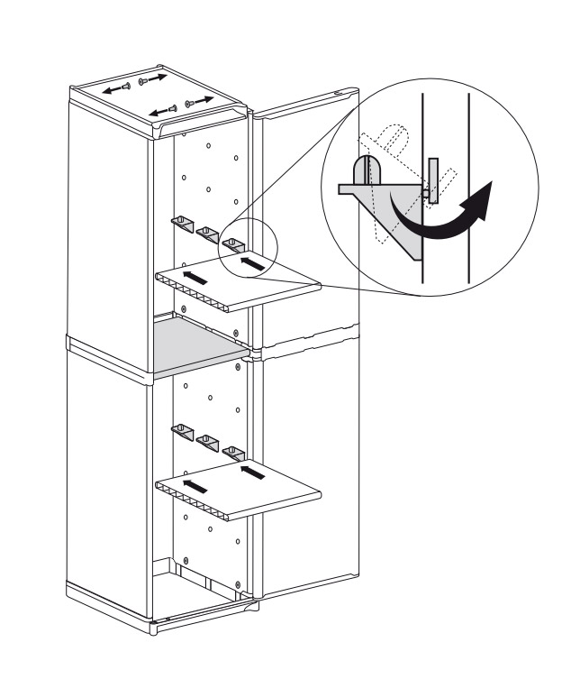 Armadio da Esterno 34x40x165 cm 1 Anta 4 Ripiani in Resina Grigio