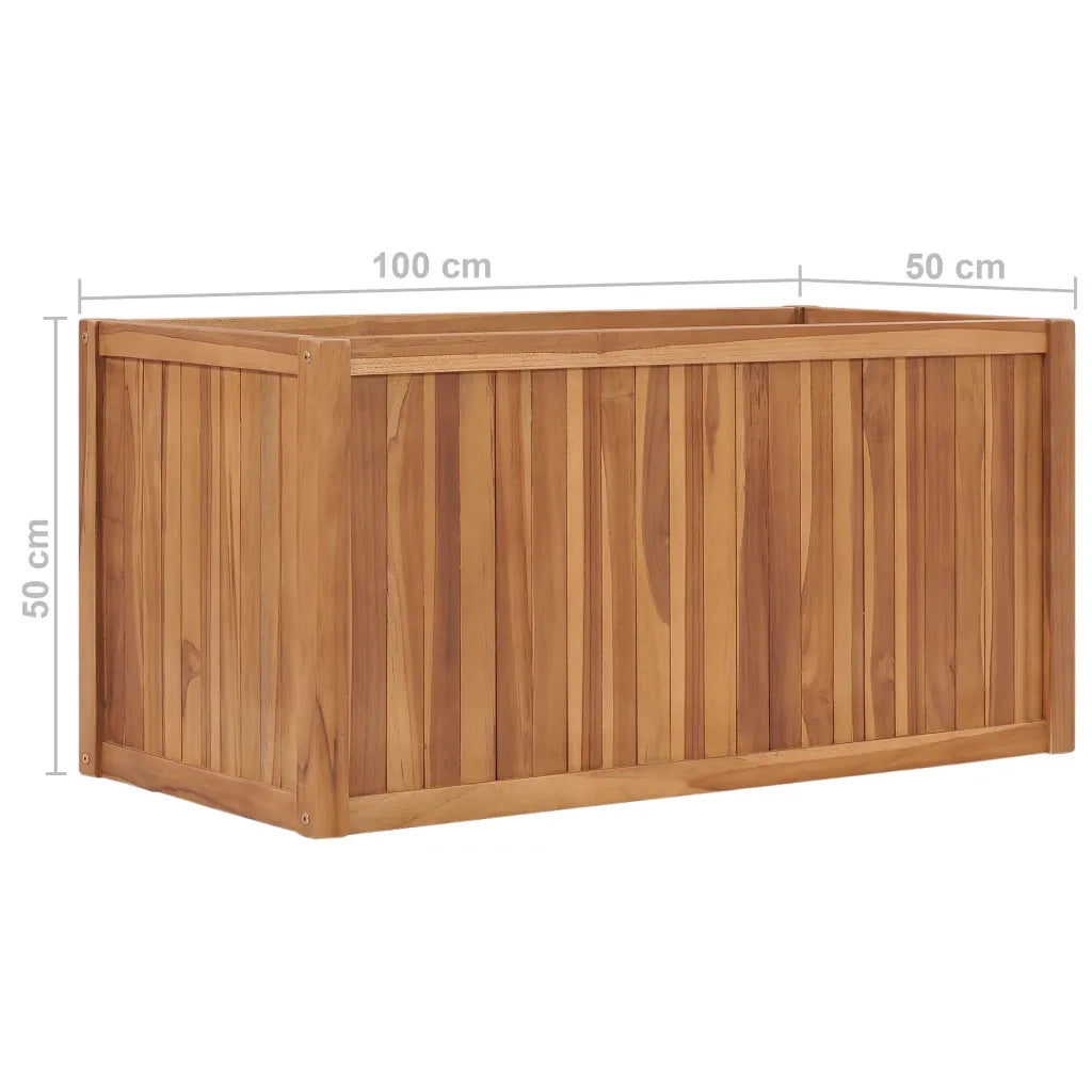 Letto Rialzato 100x50x50 cm in Legno Massello di Teak 48971