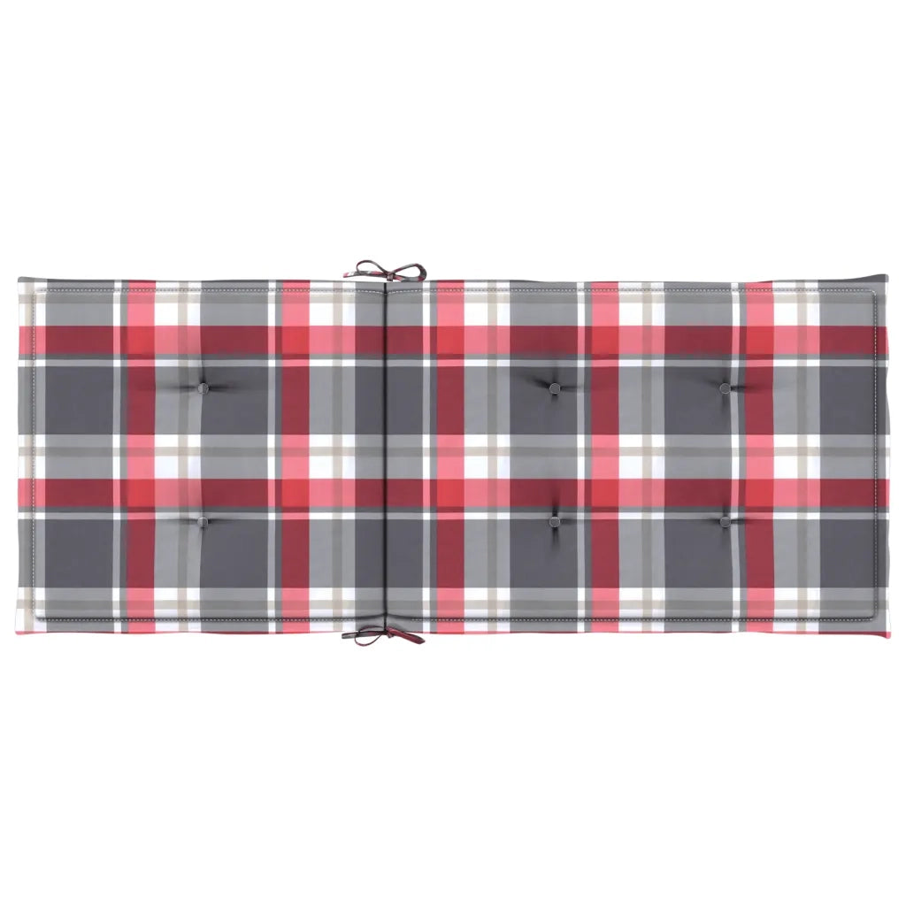 Cuscini per Sedie da Giardino 6 pz Rossi a Quadri 120x50x3 cm cod mxl 57594