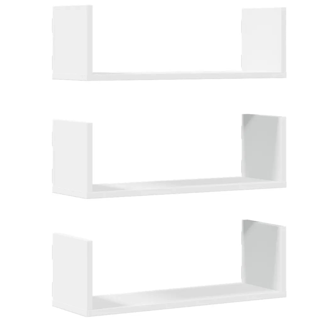Mensole a Muro 3 pz Bianche 58x18x18 cm in Truciolato 853281