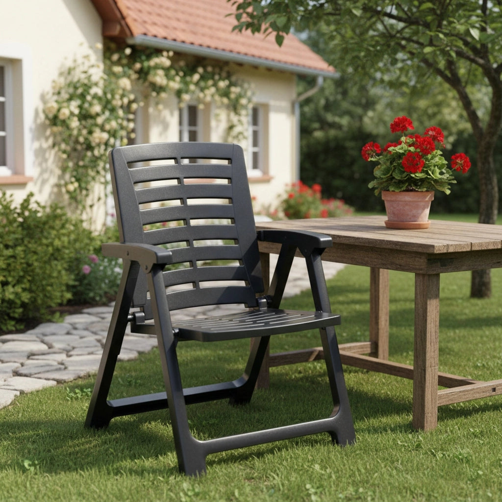 Wadley, Sedia da Esterno una Sedia Made in Italy, Nero Antracite