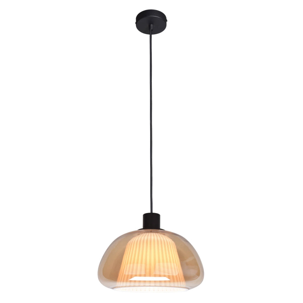 Lampada a sospensione in vetro ambra E27 Italux Apiro