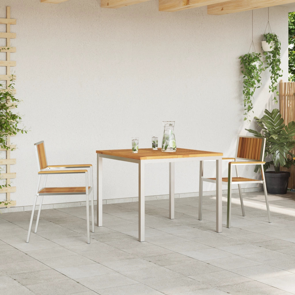 Set da Pranzo da Giardino  3 Pezzi Legno Massello di Acacia