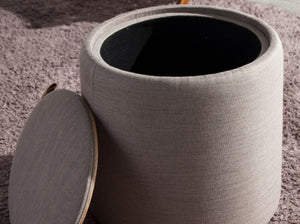 Pouf in tessuto grigio