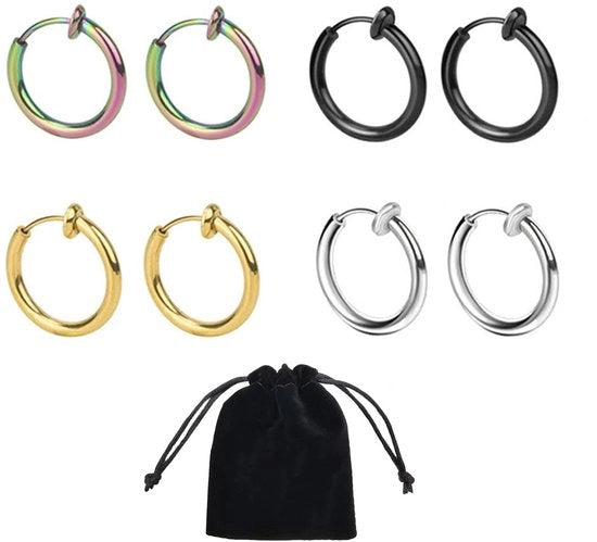 Piercing per naso valse 14 mm - 4 pezzi - coperchio - antiallergico - adatto per abbigliamento punk/gothic