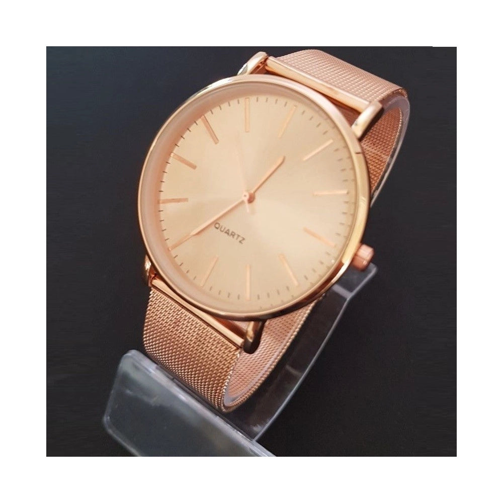 Trade Shop - Orologio Da Polso Quadrante Rosa Uomo Donna Analogico Quarzo Moderno Fashion -