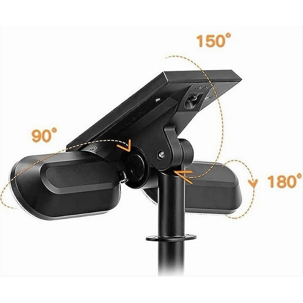 Trade Shop - Faretto Doppio A Led Snodabile Ricaricabile Pannello Solare Picchetto Yh0518-pir -