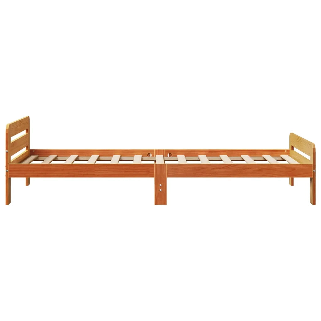 Letto senza Materasso Marrone Cera 75x190 cm in Legno di Pino