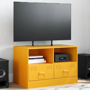 Mobili TV 2 pz-Set di 2 Credenza per TV Giallo Senape 67x39x44 cm in Acciaio 771625