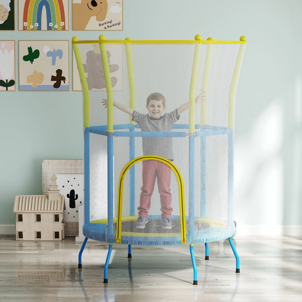 Trampolino per Bambini con Rete di Sicurezza ¨C zephmum ¨C 140cm ? Blu