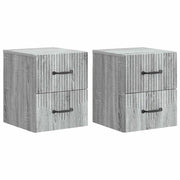 Mobiletto da notte a muro 2 pcs Grigio Sonoma 34,5 x 33 x 40 cm 898988