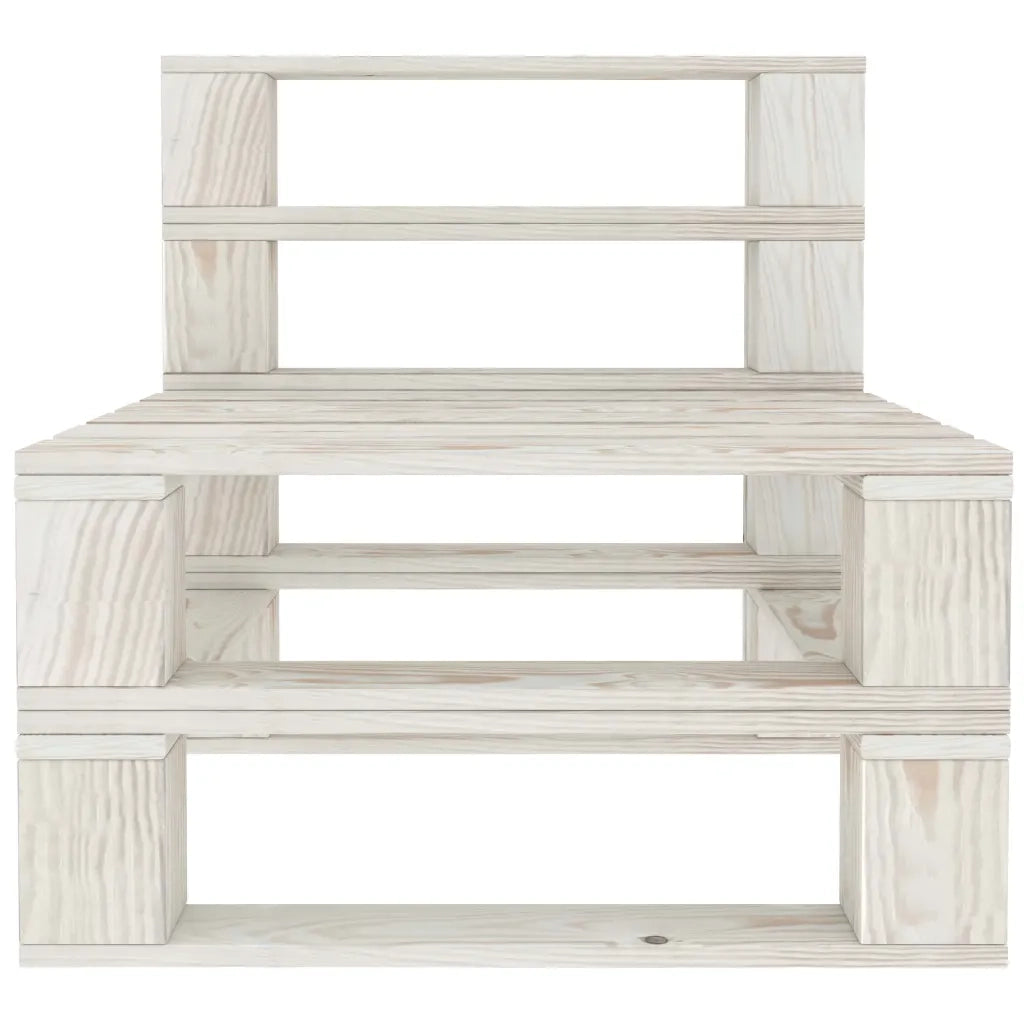 Divano Centrale da Giardino su Pallet in Legno Bianco 49334