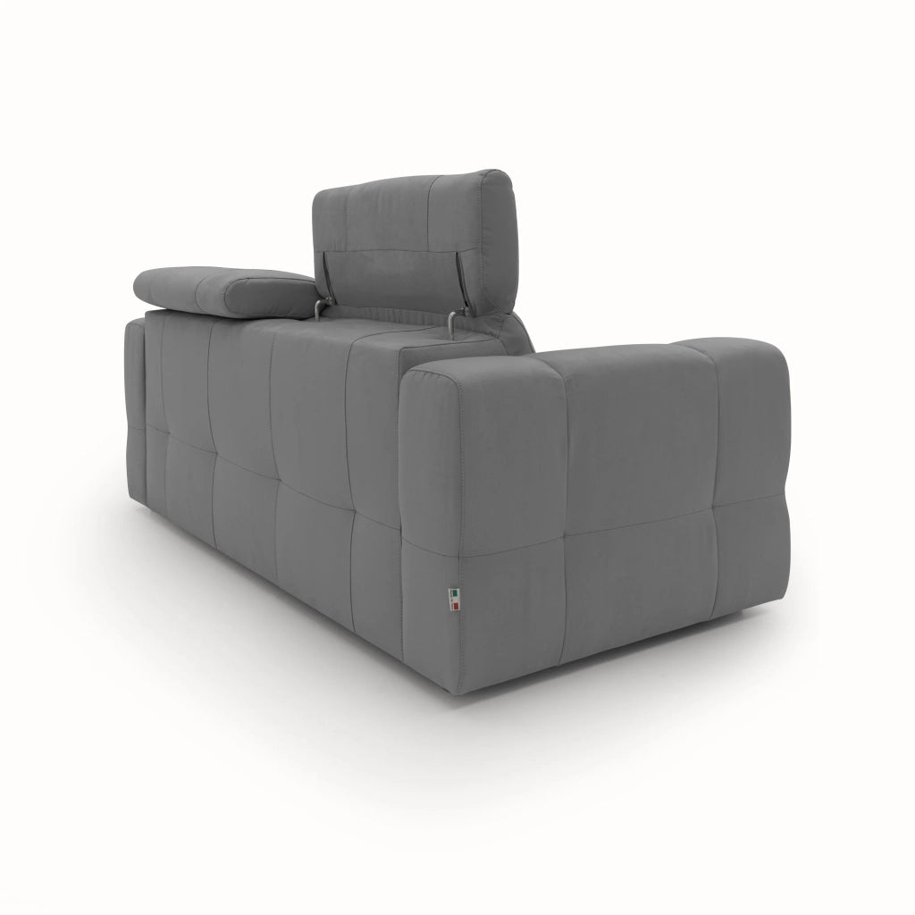 Kronos Divano con estraibile e poggiatesta reclinabili in morbida microfibra impermeabile T11 173 cm grigio