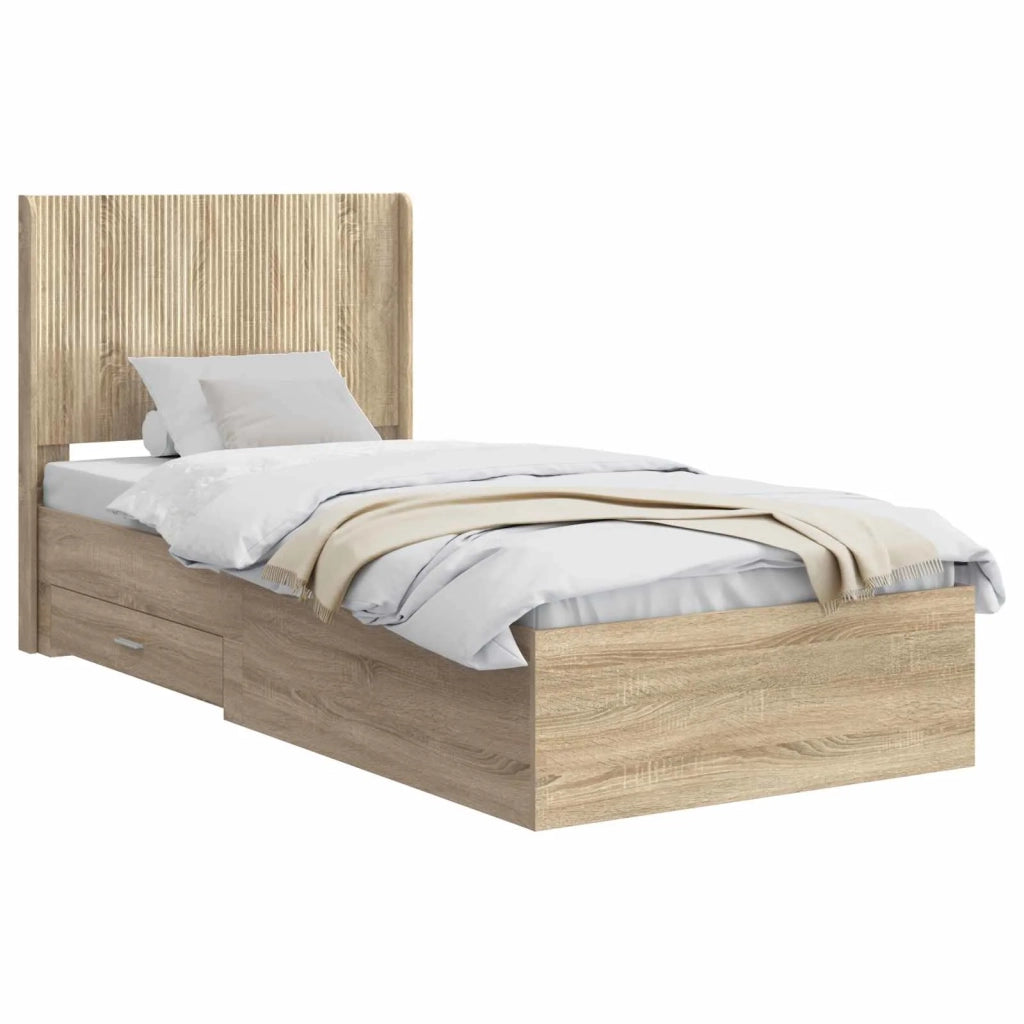Struttura del letto con stoccaggio e testata Rovere Sonoma 3414151