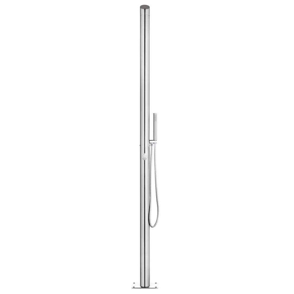 Doccia da Giardino con Base Marrone 225 cm in Acciaio Inox 3070780