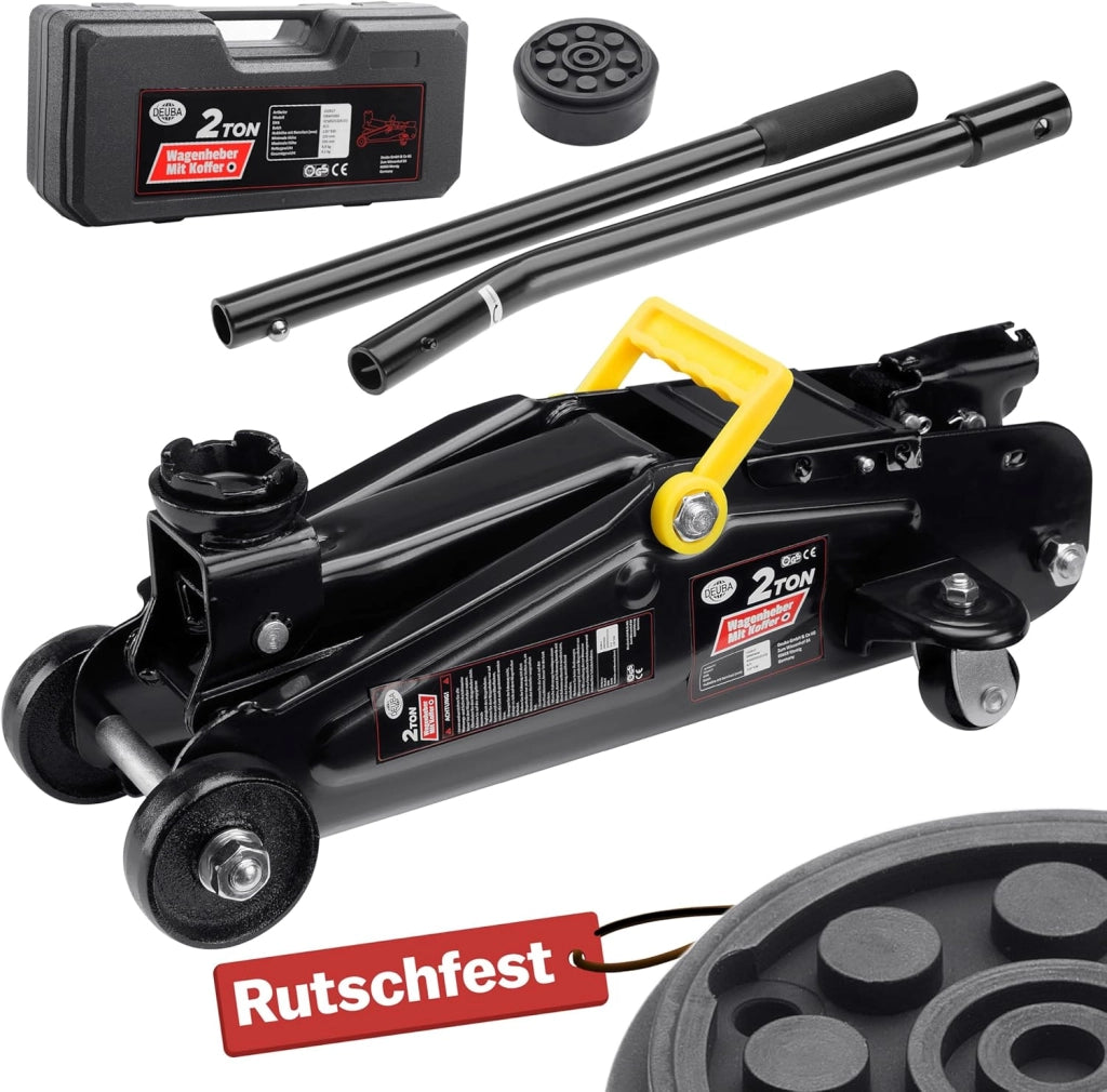Cric idraulico per Auto max. 2t Sollevamento max. di 330mm Martinetto Officina con Custodia