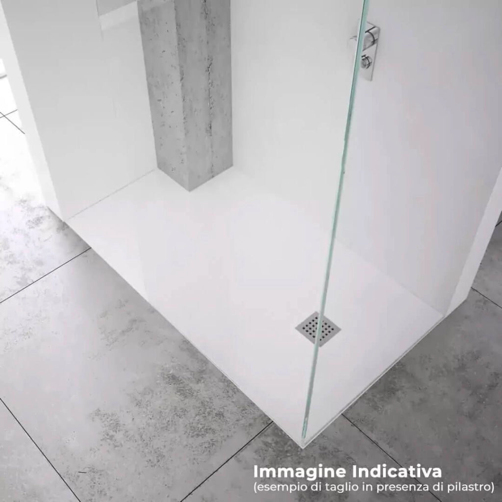 Piatto Doccia 80x100 cm in Pietra Bonussi Kamet Grigio Chiaro