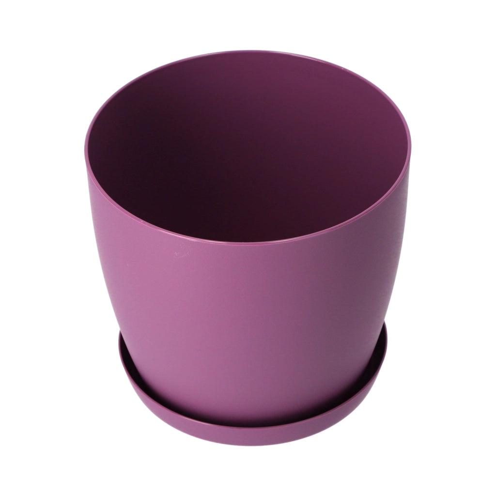 Coprivaso KADAX con sottovaso, colore viola, per soggiorno, 12 cm.