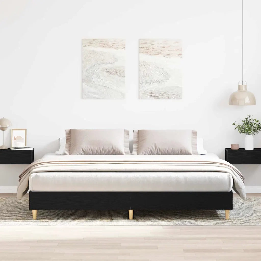 Struttura del letto Rovere Nero 203 x 183 x 25 cm 3329279