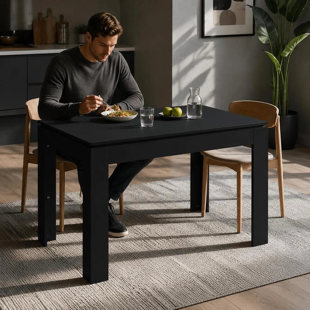 Dining Table Black 120x60x76 Cm Wood Composite