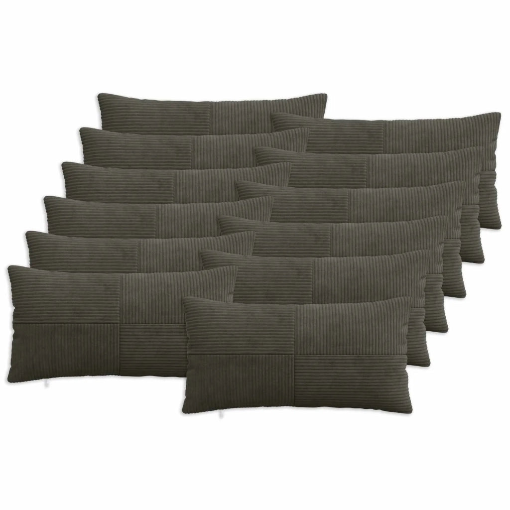 Federa 12 pcs ALMELO Antracite 40 x 80 cm corduroy 914625