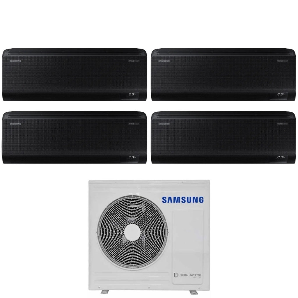 Condizionatore Quadri Split Samsung WindFree Black 9+9+12+12 con AJ080TXJ4KG R-32 Wi-Fi Integrato