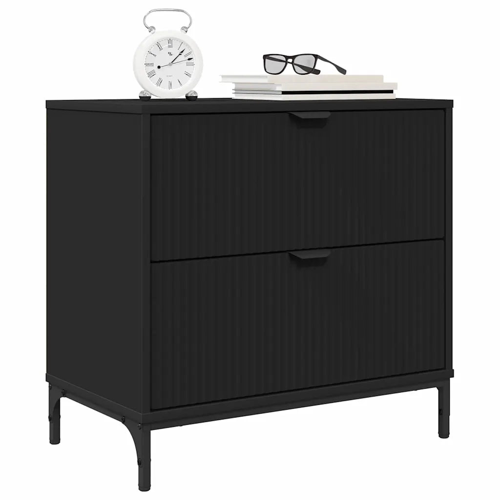 Comodino con cassetto Nero 63.5 x 36 x 61 cm Legno multistrato 883465
