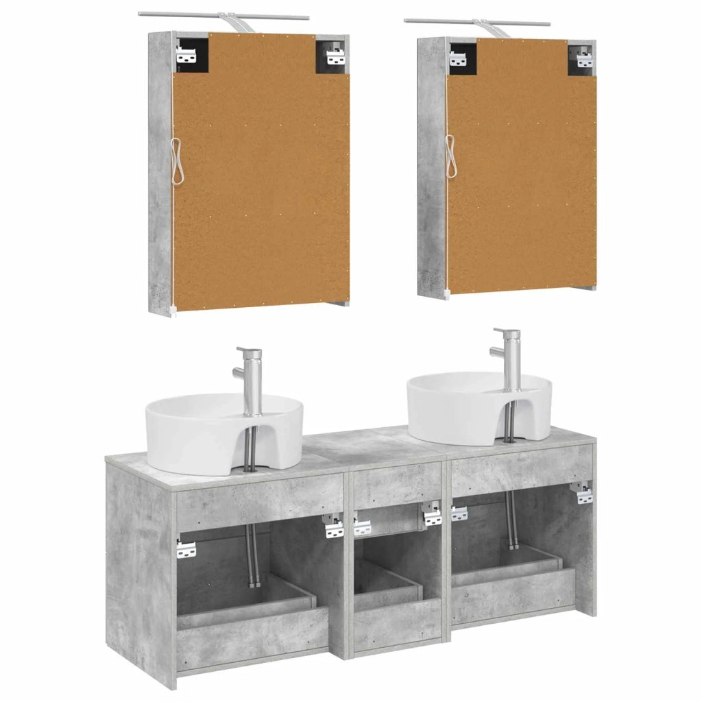 Set di mobili per il bagno 5 pcs Grigio Cemento 3406914