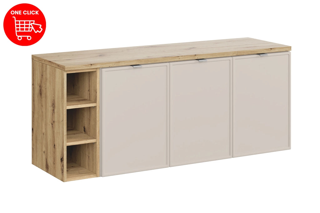 Set mobili bagno 140 cm con piano Bella Cashmere 140 cm