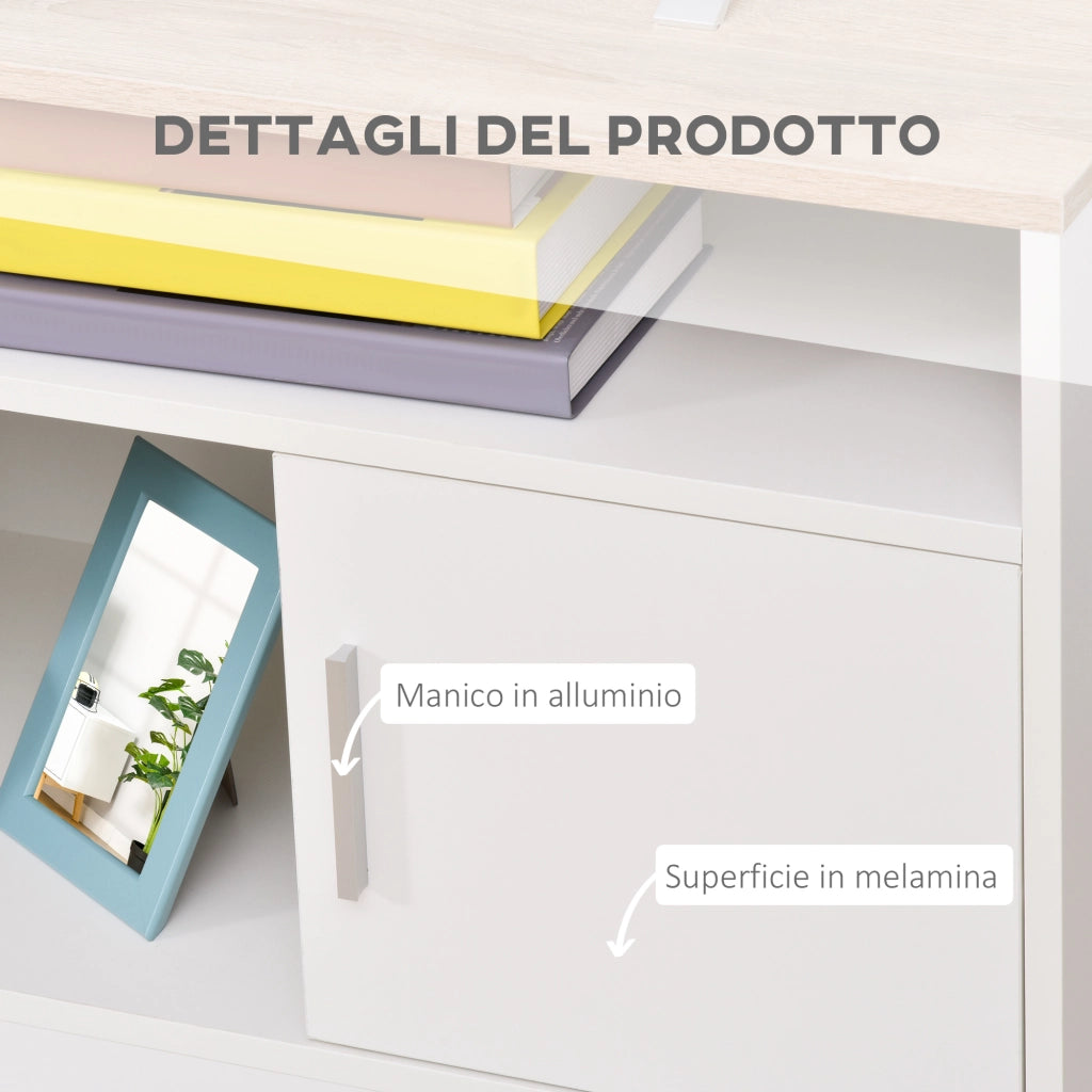 Mobile TV con cassetti e ripiani aperti ¨C zephmum ¨C truciolato 105x40x52 cm