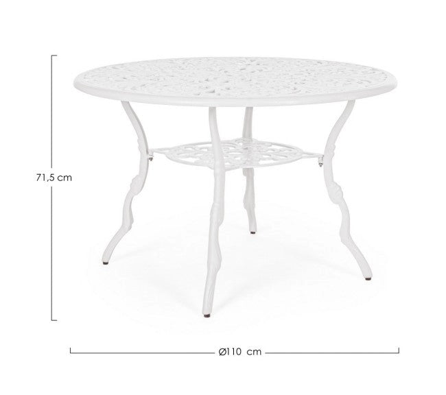 Tavolo da Giardino Ø110x71,5h cm Victoria Bianco