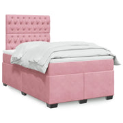 Giroletto a Molle con Materasso Rosa 120x200 cm in Velluto 3290893