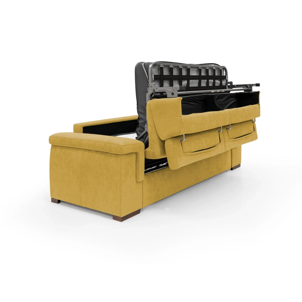 Giunone Divano letto mat. H18 220 cm (mat. 140x197 cm) giallo