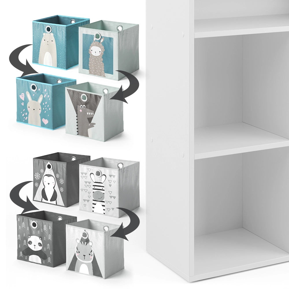 Vicco Libreria bambini Bianco 72 x 90.2 cm con 4 scatole pieghevoli