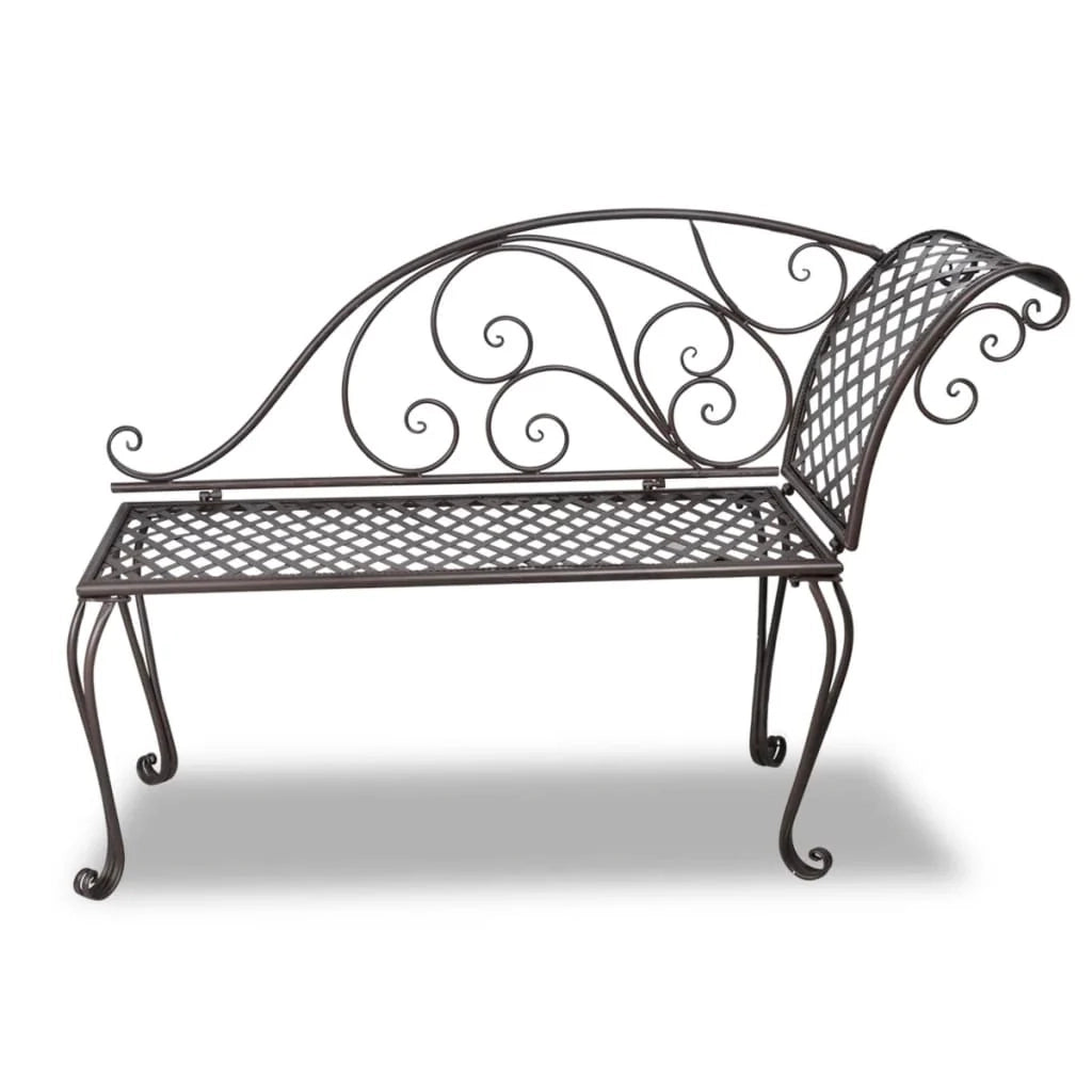 Chaise longue da giardino 128 cm acciaio marrone anticato 02_0011867