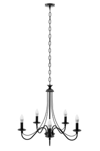 Lampada Da Soffitto Pensile Rustica APP647-5CP Nera