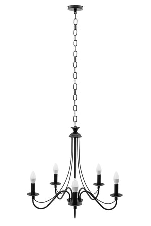 Lampada Da Soffitto Pensile Rustica APP647-5CP Nera