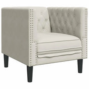 Poltrona | Sedia Relax Chesterfield Crema in Velluto